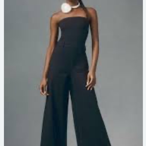 PILCRO Sz 8 The Skipper Jumpsuit Washed Out Smocked Back Wide Leg Strapless NWOT - Picture 2 of 13